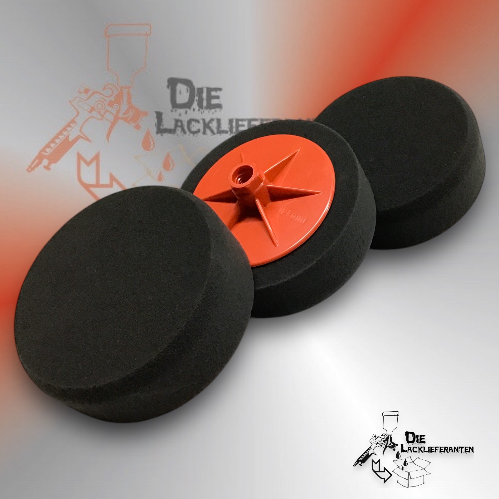 3X Polierschwamm ∅150mm Schwarz Weich Aufnahme M14 1 3X Polierschwamm ∅150mm Schwarz Weich Aufnahme M14