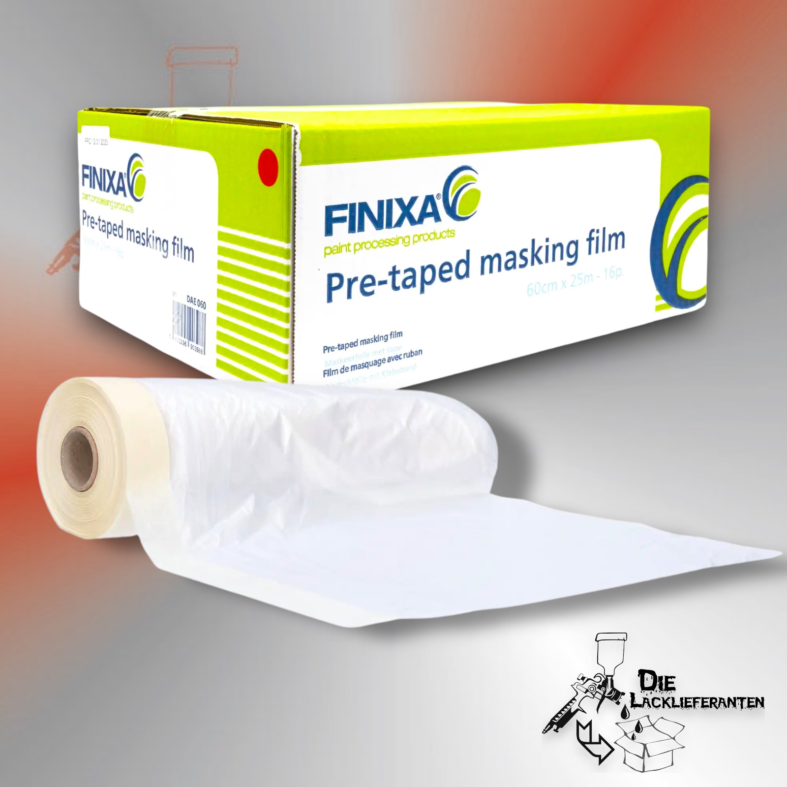 15x Finixa Abdeckfolie mit Klebeband, Lackierfolie Lackhaftend 180cmx25m #DAE180 1 15x Finixa Abdeckfolie mit Klebeband, Lackierfolie Lackhaftend 180cmx25m #DAE180