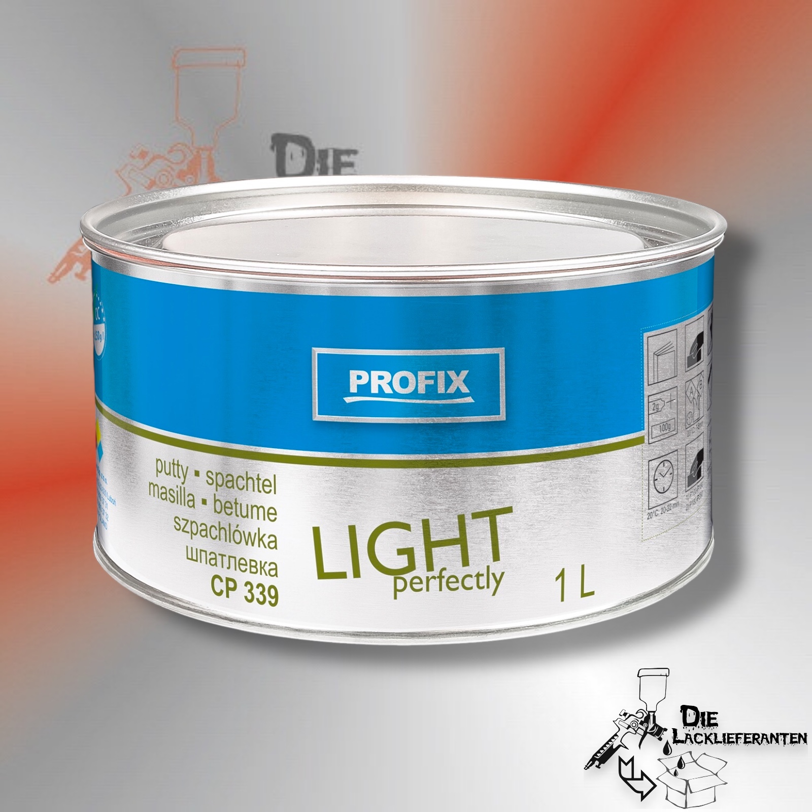 Profix CP339 Poliesterspachtel Light, Leichte Polyester Kitt 1L # CP339 1 Profix CP339 Poliesterspachtel Light, Leichte Polyester Kitt 1L # CP339