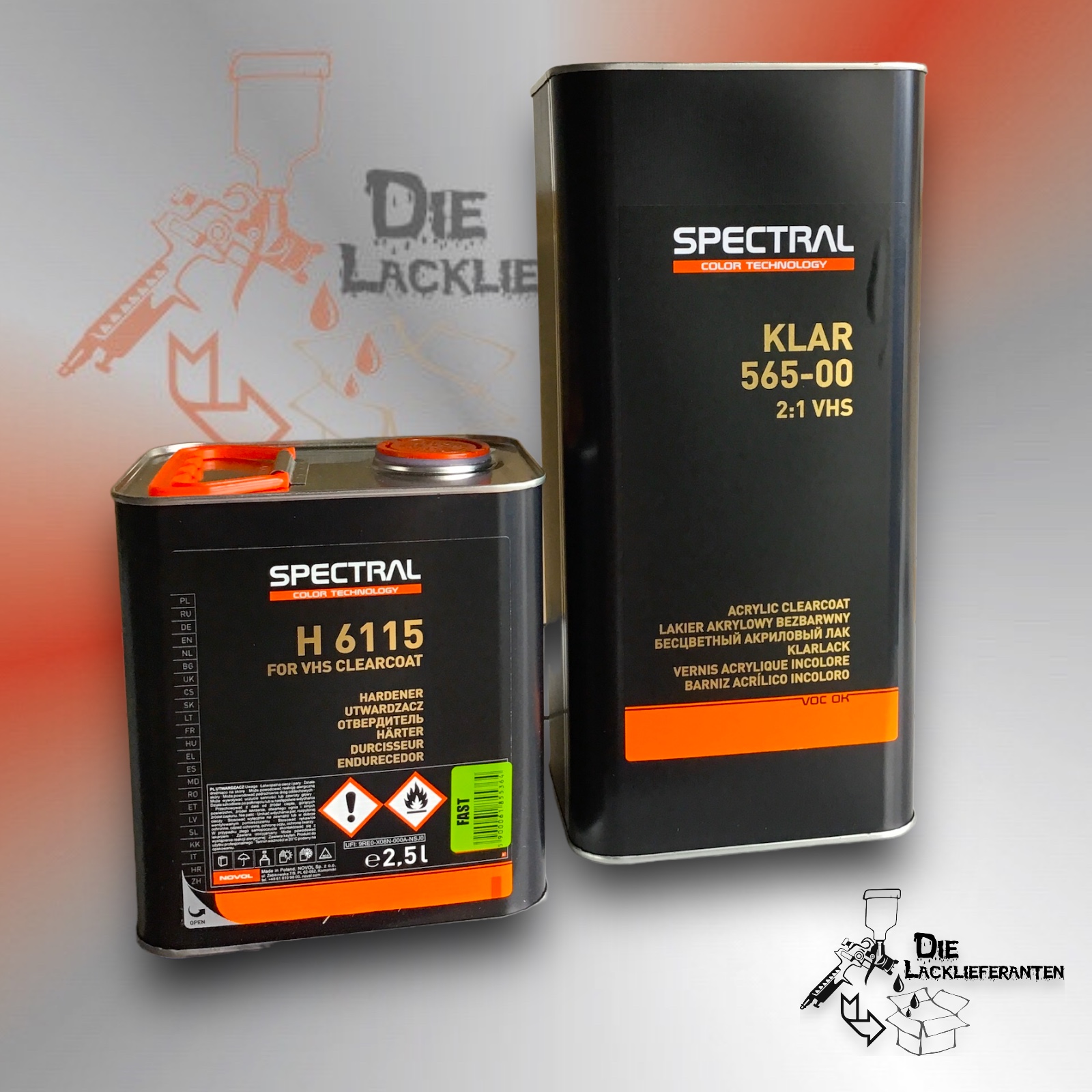 SPECTRAL Klarlack-SET VHS 565-00 / 5 Min bei 60°+ VHS Härter 6115 Schnell (FAST) SET 7,5L 1 SPECTRAL Klarlack-SET VHS 565-00 / 5 Min bei 60°+ VHS Härter 6115 Schnell (FAST) SET 7,5L
