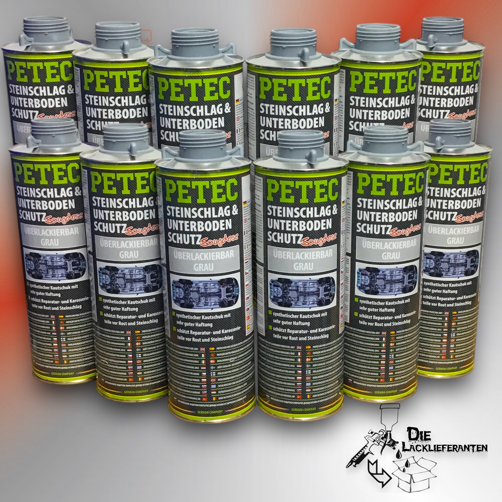 12X PETEC Steinschlag & Unterbodenschutz Grau 1L #73310-12 1 12X PETEC Steinschlag & Unterbodenschutz Grau 1L #73310-12