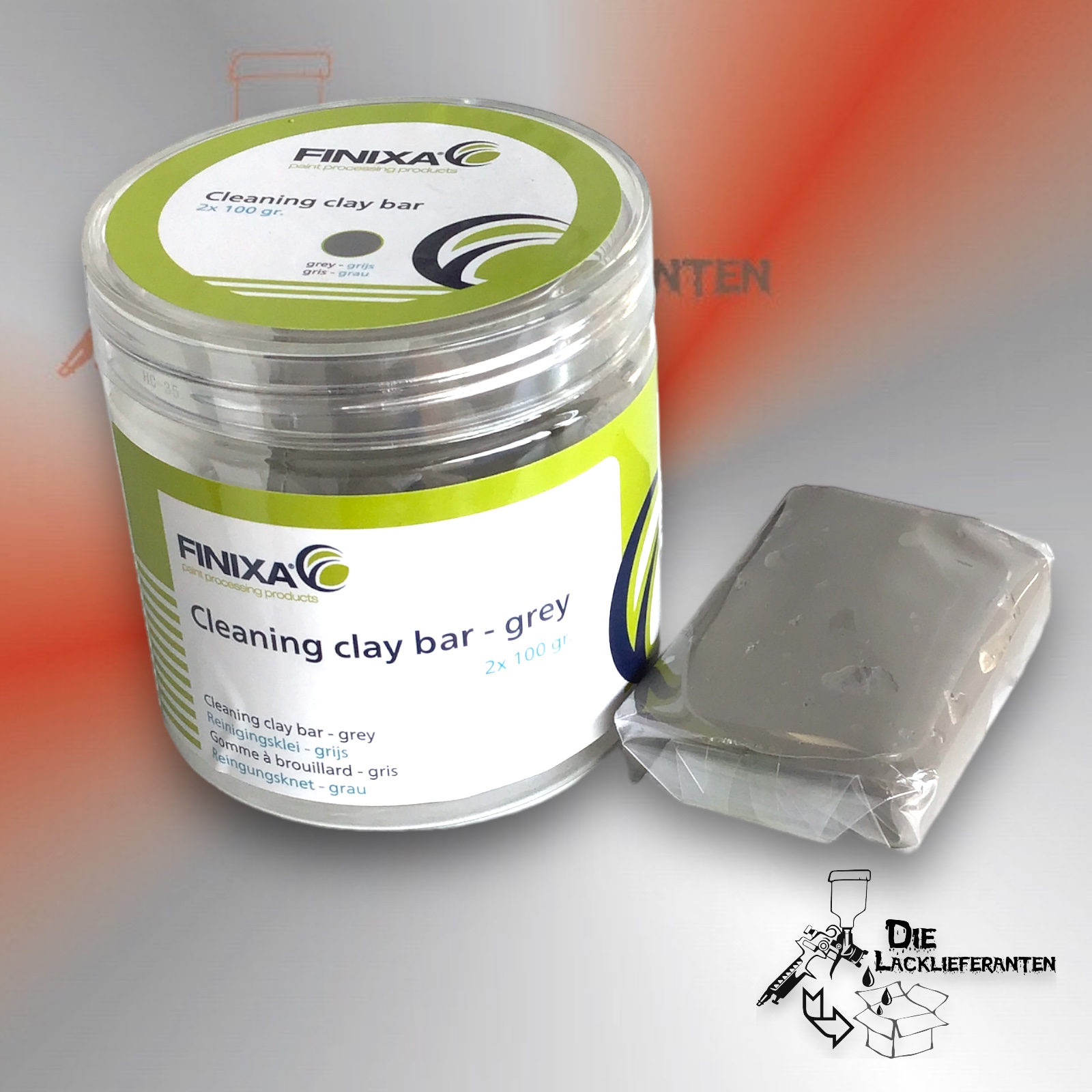 Finixa Reinigungsknete Grau 2x100g #CCB00 1 Finixa Reinigungsknete Grau 2x100g #CCB00