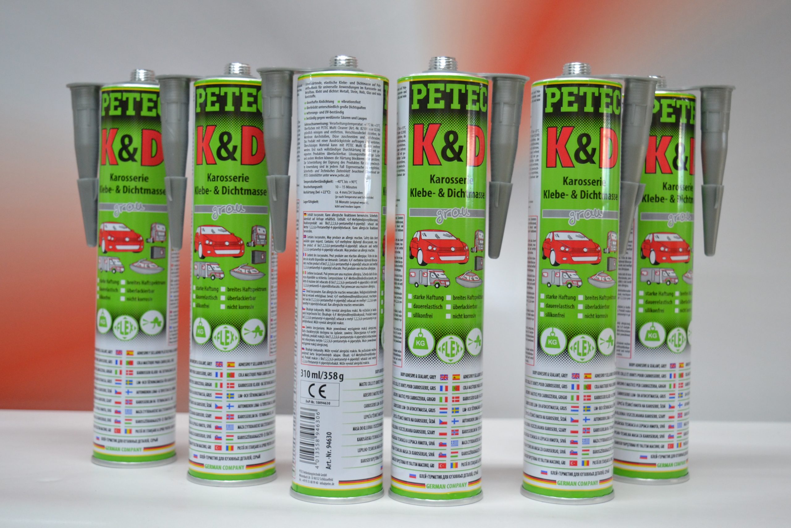 6X PETEC Karosserie Kleb u. Dichtmasse Grau 310 ml Art. 94630 1 6X PETEC Karosserie Kleb u. Dichtmasse Grau 310 ml Art. 94630