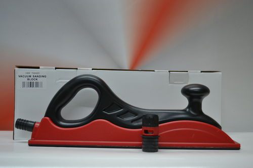 Schleifklotz mit Klett Staubabsaugung Lang + Adapter 1 Schleifklotz mit Klett Staubabsaugung Lang + Adapter