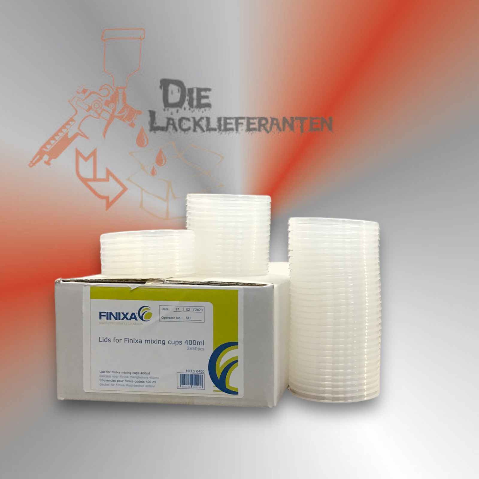 FINIXA Deckel für 400ml Mischbecher 100Stk Art. MCLP0400 1 FINIXA Deckel für 400ml Mischbecher 100Stk Art. MCLP0400