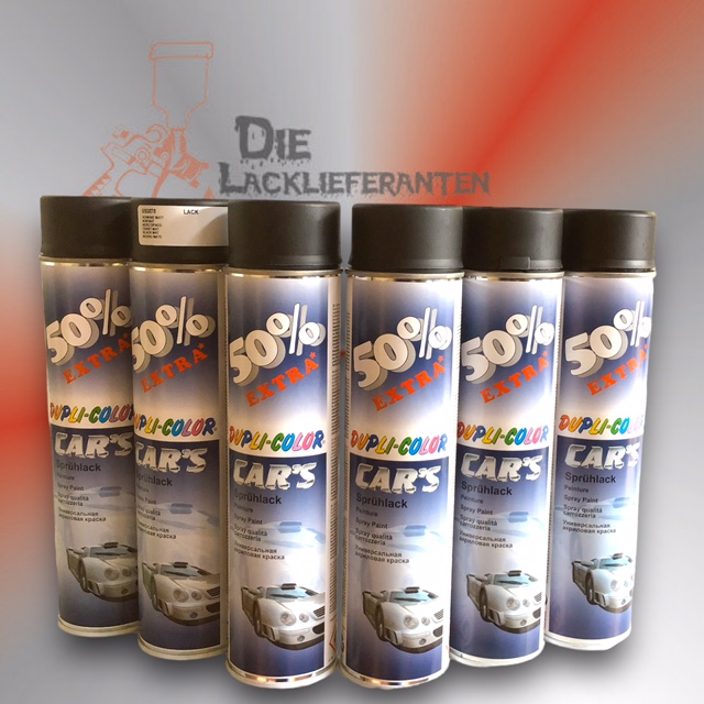 6X DupliColor Cars Schwarz Matt 600ml Spray-Dose ArtNr: 693878 1 6X DupliColor Cars Schwarz Matt 600ml Spray-Dose ArtNr: 693878