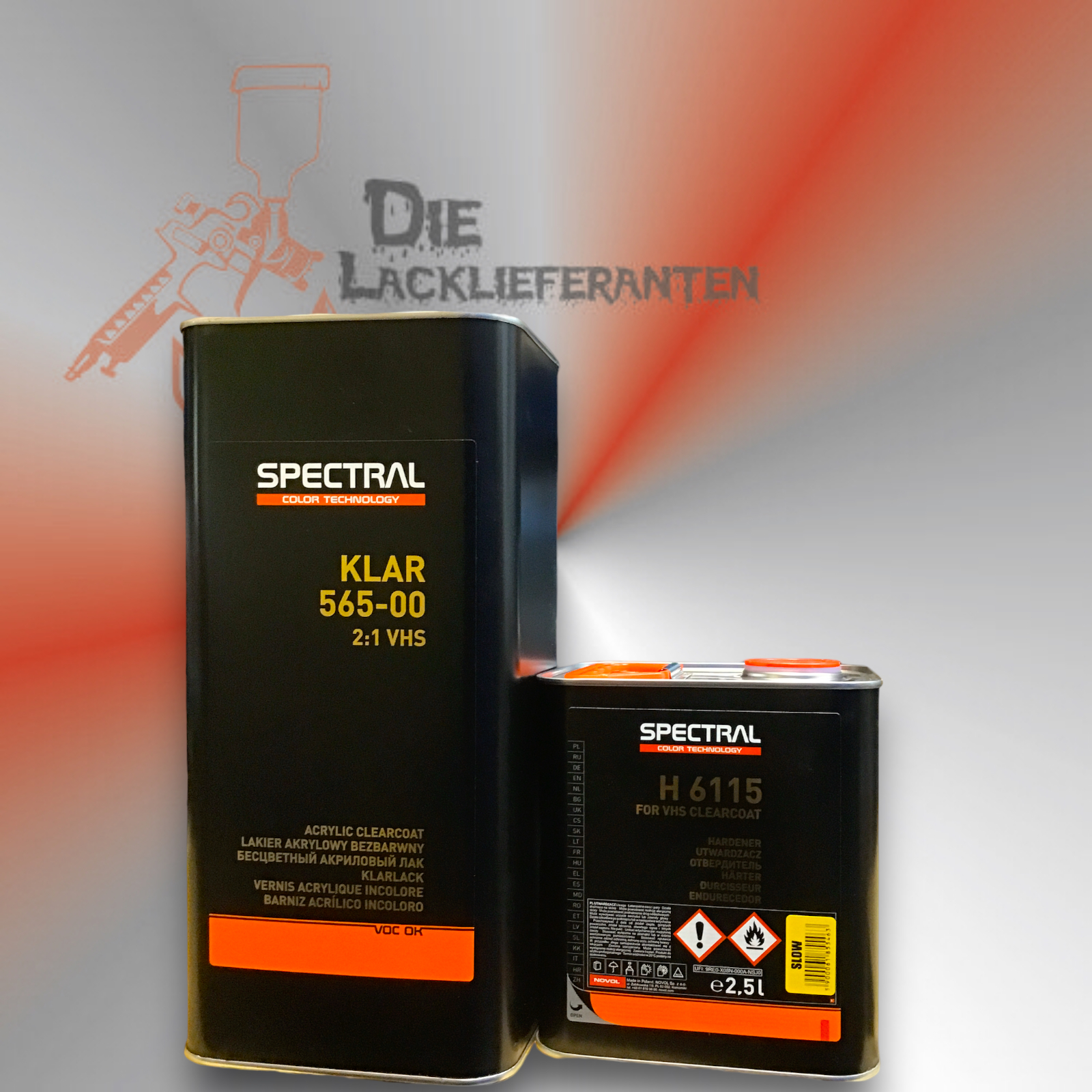 SPECTRAL Klarlack-SET VHS 565-00 /5 Min bei 60°+ VHS Härter 6115 LANG (SLOW) SET 7,5L 1 SPECTRAL Klarlack-SET VHS 565-00 /5 Min bei 60°+ VHS Härter 6115 LANG (SLOW) SET 7,5L