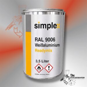 Simplex Simpur 2K PU-Decklack RAL 9006 Weißaluminium Readymix 3,5Liter 2219 #PM22199006.35