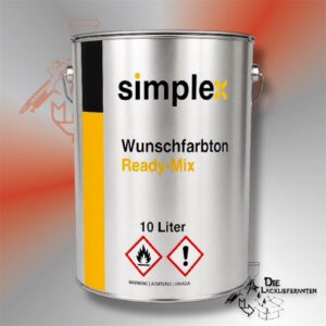 Simplex Simpur 2K PU-Decklack Uni Wunschfarbton Readymix 10 Liter #PM2319WUNSCH10